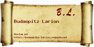 Budaspitz Larion névjegykártya